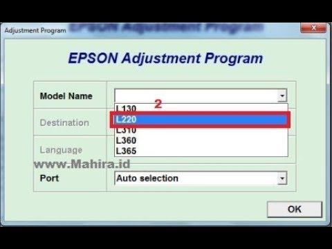 Epson l220 resetter adjustment